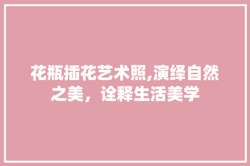 花瓶插花艺术照,演绎自然之美，诠释生活美学 种植技巧