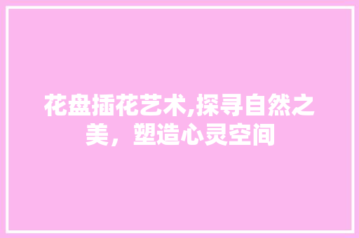 花盘插花艺术,探寻自然之美，塑造心灵空间