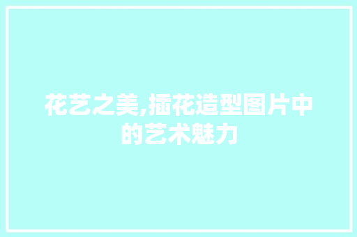 花艺之美,插花造型图片中的艺术魅力