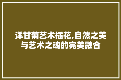 洋甘菊艺术插花,自然之美与艺术之魂的完美融合 土壤施肥