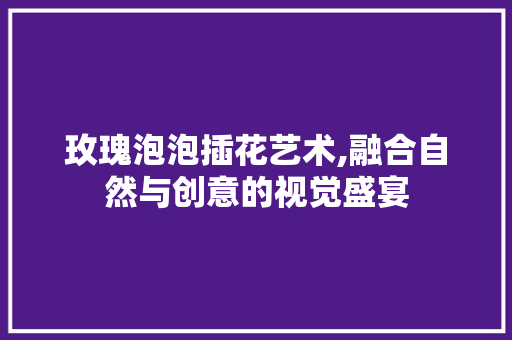 玫瑰泡泡插花艺术,融合自然与创意的视觉盛宴