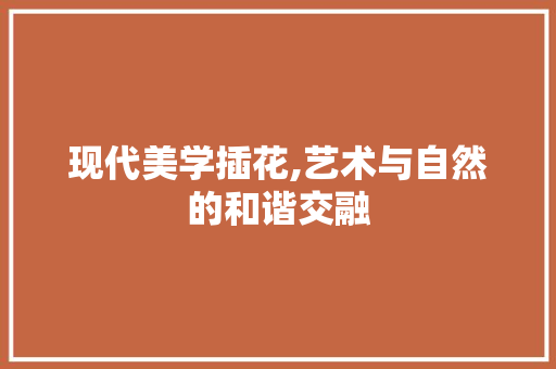 现代美学插花,艺术与自然的和谐交融