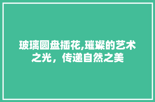 玻璃圆盘插花,璀璨的艺术之光，传递自然之美