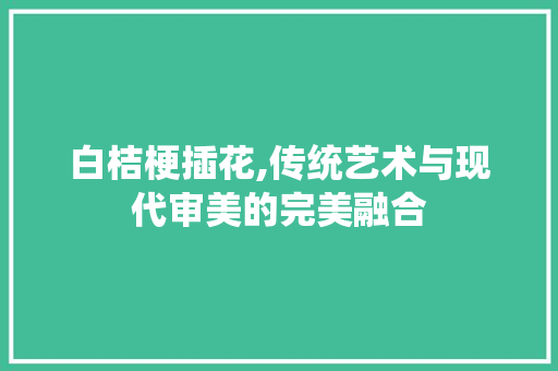 白桔梗插花,传统艺术与现代审美的完美融合