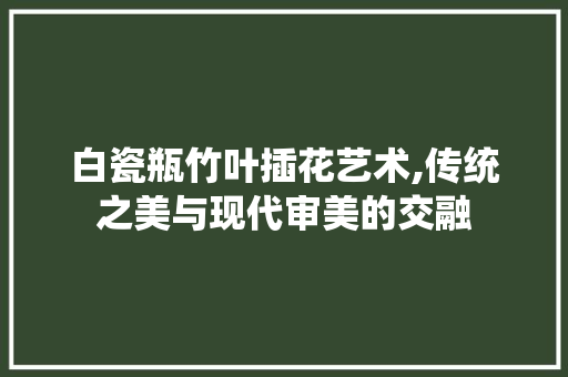 白瓷瓶竹叶插花艺术,传统之美与现代审美的交融 农业常识