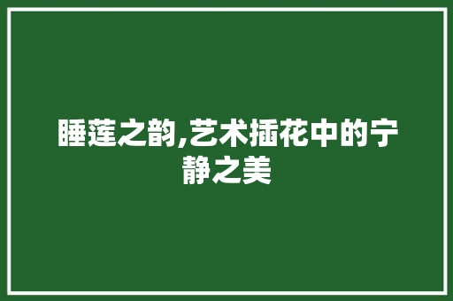 睡莲之韵,艺术插花中的宁静之美