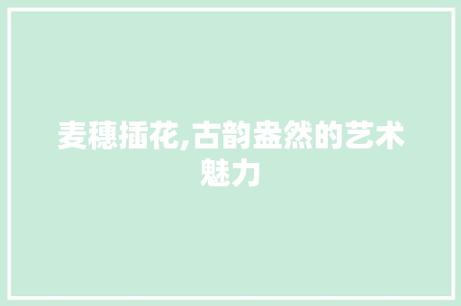 麦穗插花,古韵盎然的艺术魅力