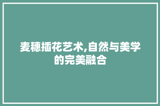 麦穗插花艺术,自然与美学的完美融合