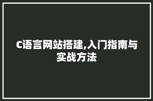 C语言网站搭建,入门指南与实战方法