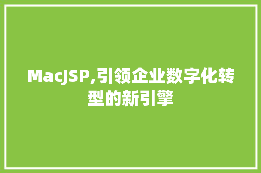 MacJSP,引领企业数字化转型的新引擎