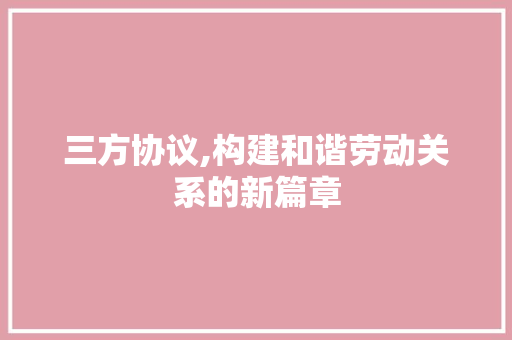 三方协议,构建和谐劳动关系的新篇章