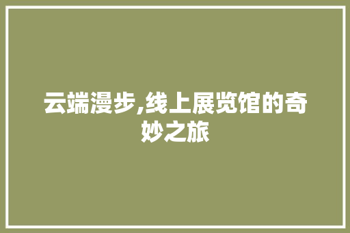 云端漫步,线上展览馆的奇妙之旅