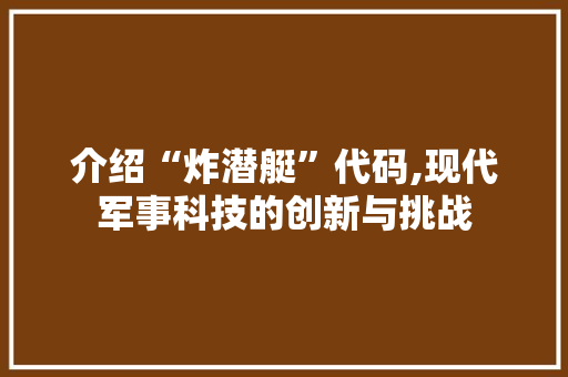 介绍“炸潜艇”代码,现代军事科技的创新与挑战