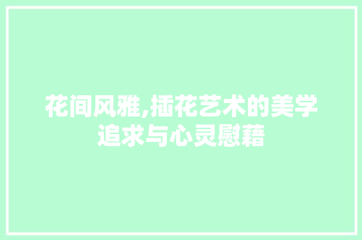 花间风雅,插花艺术的美学追求与心灵慰藉 植物种类