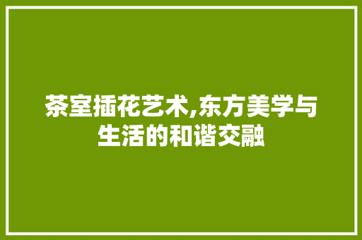 茶室插花艺术,东方美学与生活的和谐交融