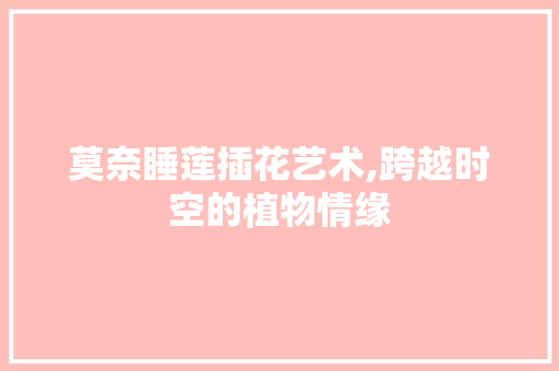 莫奈睡莲插花艺术,跨越时空的植物情缘