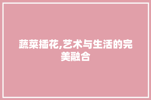 蔬菜插花,艺术与生活的完美融合