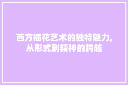 西方插花艺术的独特魅力,从形式到精神的跨越