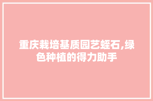 重庆栽培基质园艺蛭石,绿色种植的得力助手