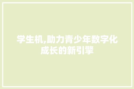 学生机,助力青少年数字化成长的新引擎