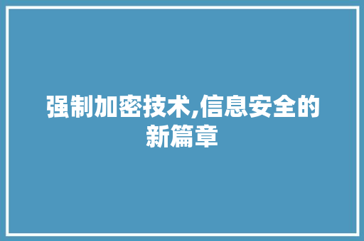 强制加密技术,信息安全的新篇章