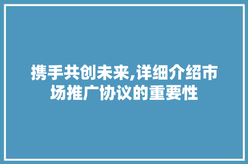 携手共创未来,详细介绍市场推广协议的重要性