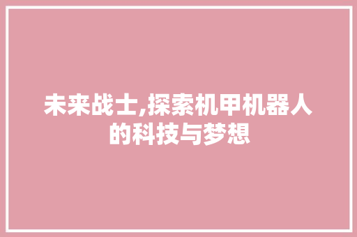 未来战士,探索机甲机器人的科技与梦想