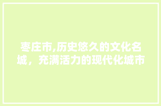 枣庄市,历史悠久的文化名城，充满活力的现代化城市