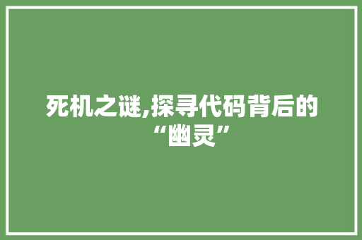 死机之谜,探寻代码背后的“幽灵”