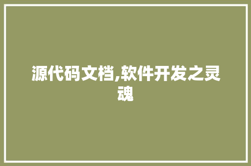 源代码文档,软件开发之灵魂