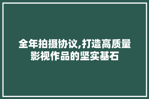 全年拍摄协议,打造高质量影视作品的坚实基石