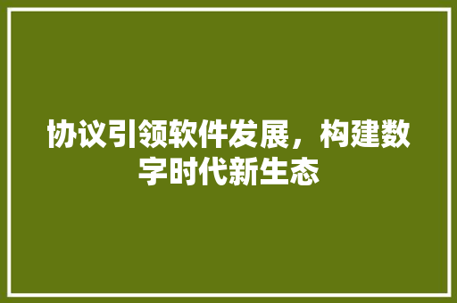 协议引领软件发展，构建数字时代新生态