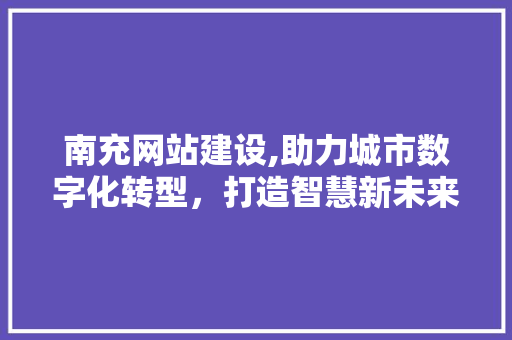 南充网站建设,助力城市数字化转型，打造智慧新未来