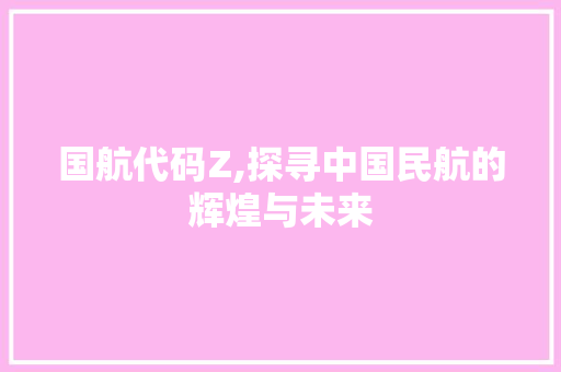 国航代码Z,探寻中国民航的辉煌与未来