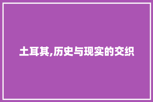 土耳其,历史与现实的交织