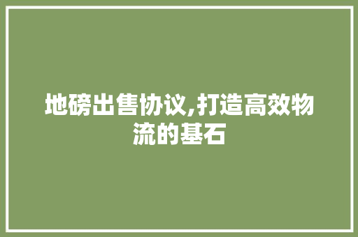 地磅出售协议,打造高效物流的基石