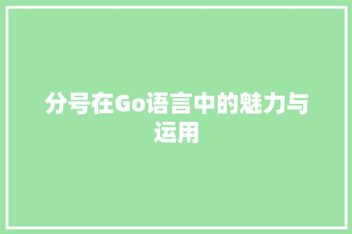 分号在Go语言中的魅力与运用