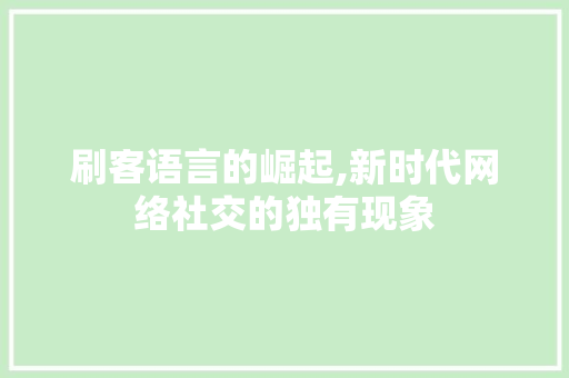 刷客语言的崛起,新时代网络社交的独有现象