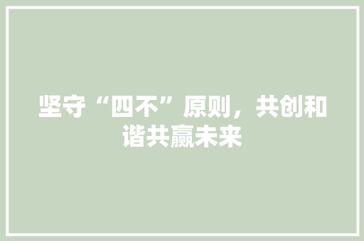 坚守“四不”原则，共创和谐共赢未来