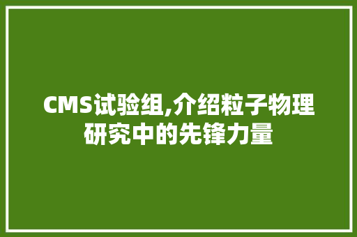 CMS试验组,介绍粒子物理研究中的先锋力量