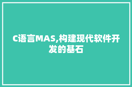 C语言MAS,构建现代软件开发的基石