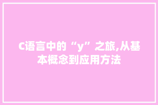 C语言中的“y”之旅,从基本概念到应用方法