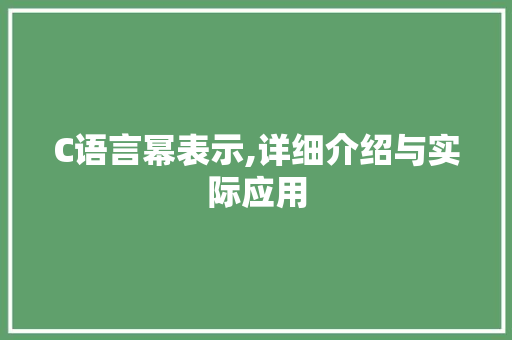 C语言幂表示,详细介绍与实际应用