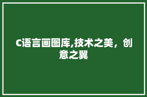 C语言画图库,技术之美，创意之翼