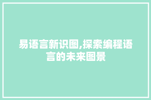 易语言新识图,探索编程语言的未来图景