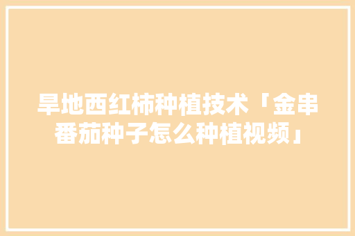 旱地西红柿种植技术「金串番茄种子怎么种植视频」 番茄病虫害防治 旱地西红柿种植技术「金串番茄种子怎么种植视频」 旱地西红柿种植技术「金串番茄种子怎么种植视频」 番茄病虫害防治