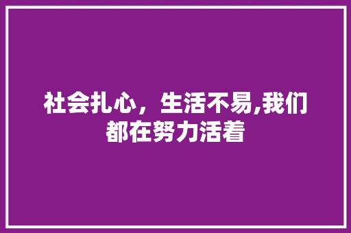 社会扎心，生活不易,我们都在努力活着