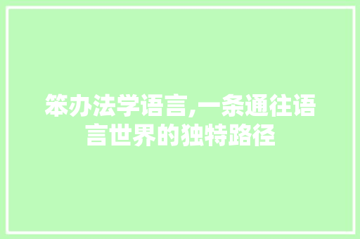 笨办法学语言,一条通往语言世界的独特路径