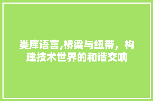 类库语言,桥梁与纽带，构建技术世界的和谐交响