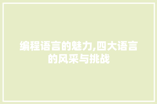 编程语言的魅力,四大语言的风采与挑战